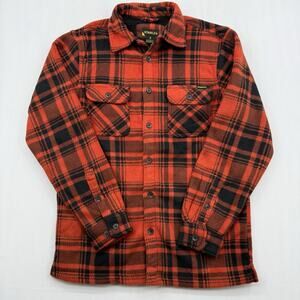 Stanley Workwear Flannel Fleece-Lined Plaid Button Shirt Jacket Mens Small